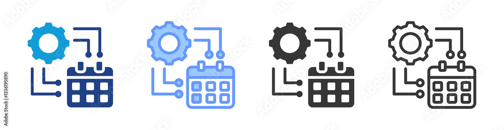 Poster Integration icon set multiple style collection