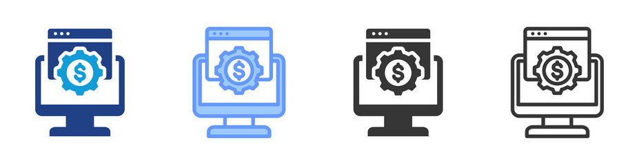 Platform icon set multiple style collection