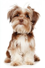 Cute Havanese puppy dog isolated on a white background