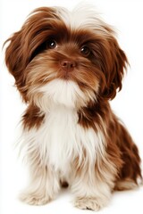 Cute Havanese puppy dog isolated on a white background