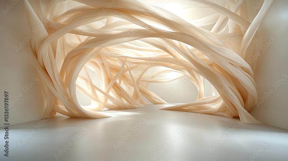 Poster abstract textures and backgrounds of ethereal twists in a dimly lit space