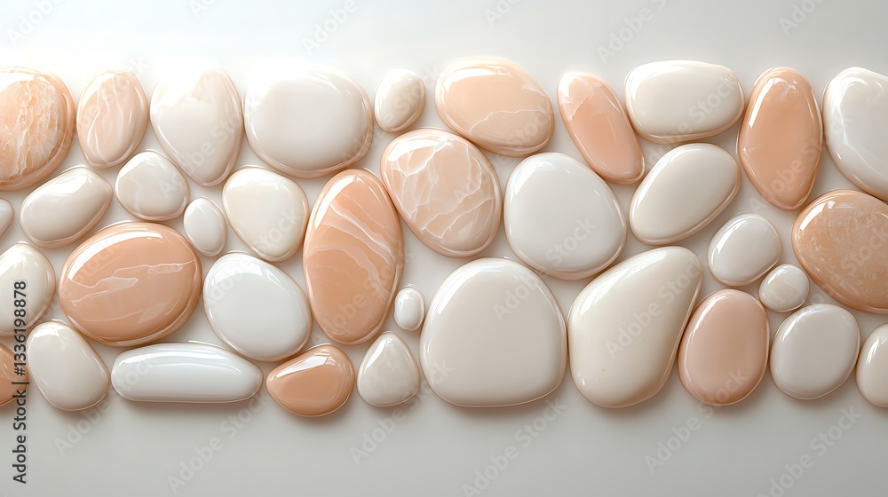 Poster abstract pebbles composition minimalist background textured environment smooth viewpoint