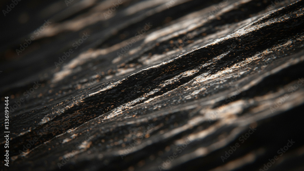 Poster a close-up view of an abstract background featuring a textured overlay of crumpled metallic surfaces