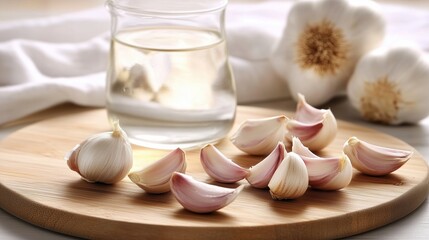 Organic garlic unpeeled ready to be used for cooking in the kitchen.