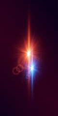 Obraz premium Bright lens flare and light flash. Vector EPS10