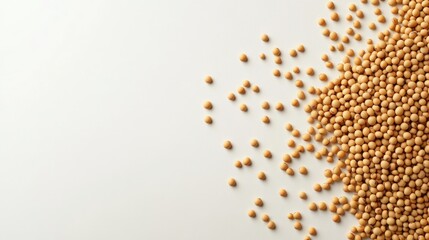 Isolated organic seed of soy or soybeans on white background
