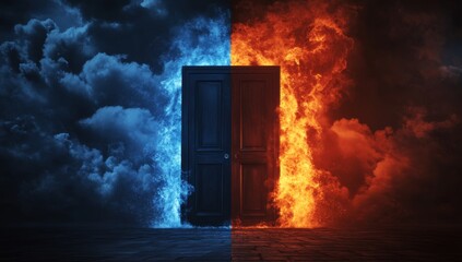Dark Doorway Between Fire and Ice