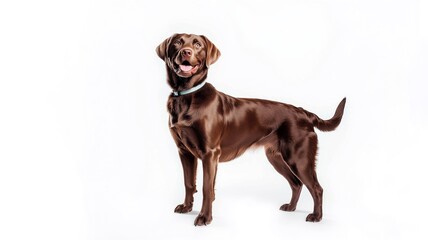 chocolate Labrador Retriever isolated on white background