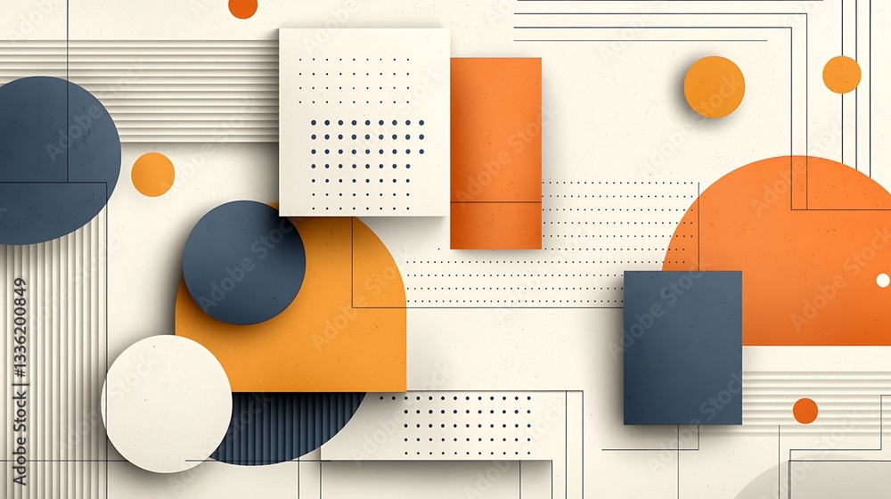 Poster abstract geometric shapes modern design digital art creative background textured patterns
