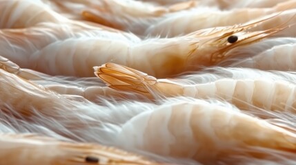 Fresh Seafood and shrimps Items on Isolated White Background