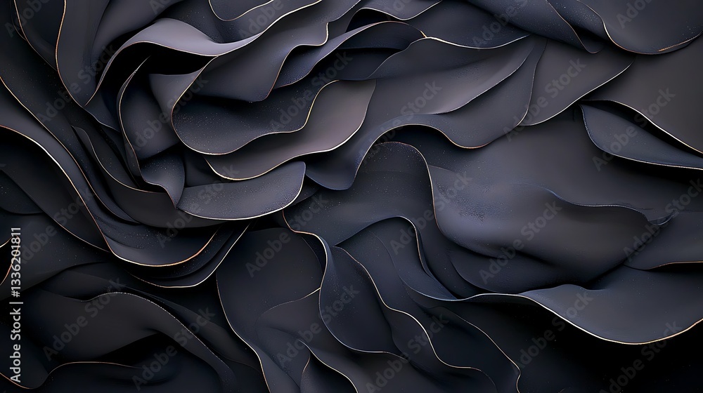 Aufkleber dynamic abstract texture waves dark background digital art fluid environment close-up view