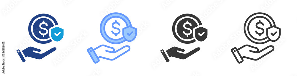 Poster fixed income icon set multiple style collection
