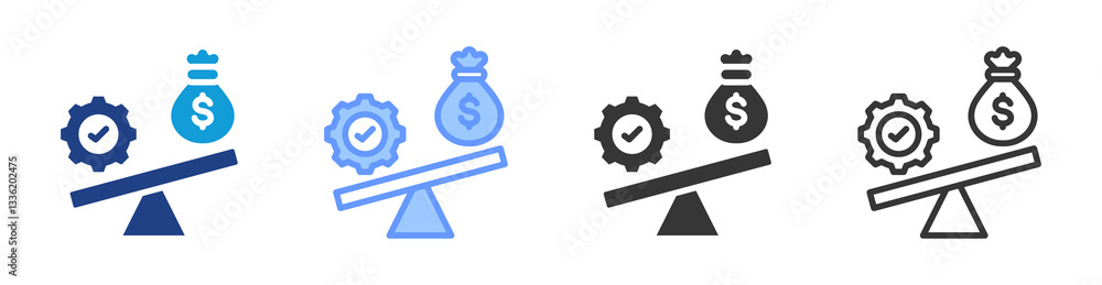 Aufkleber leverage icon set multiple style collection