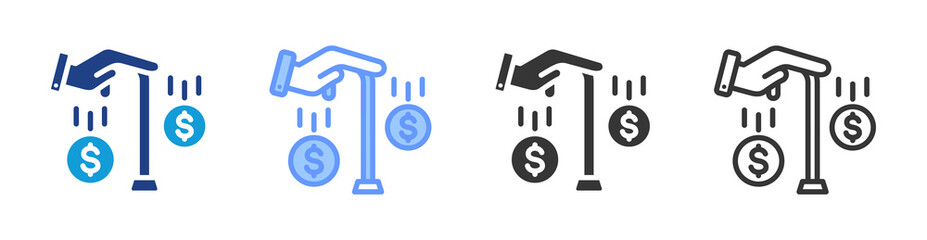 Pension icon set multiple style collection