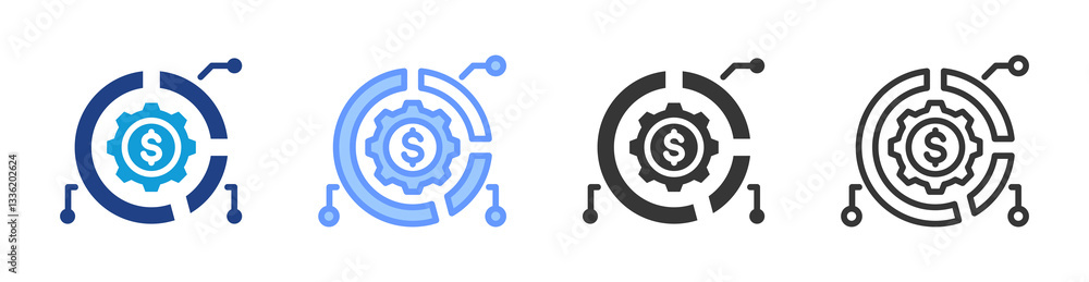 Poster Asset Allocation icon set multiple style collection