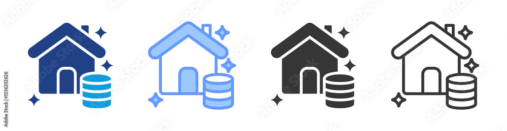 Poster Net Worth icon set multiple style collection