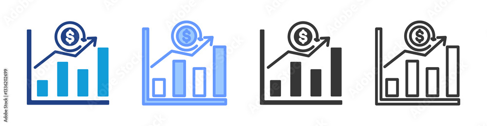 Poster roi icon set multiple style collection