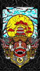Obraz premium cultural full face mask illustration for your print