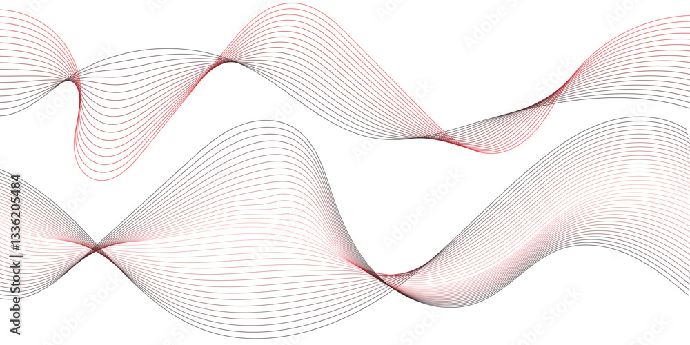 Poster wave flowing liquid line abstract background. black and white vector design 3d lines in perspective,
