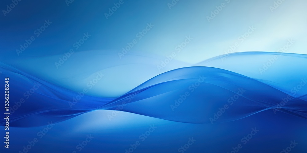 Aufkleber abstract blue wave: a flowing composition of abstract blue waves, evoking a sense of calm and sereni
