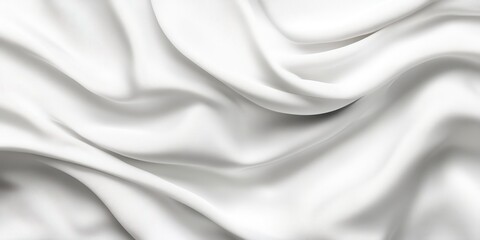 Obraz premium Soft white fabric, silk, satin: Delicate folds and subtle shadows in the luxurious fabric. A visual symphony of softness and elegance. Emphasizing the beauty of simplicity.