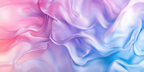 Obraz premium Fluid Hues of Abstract Silk: A mesmerizing swirl of vibrant pastel colors dances across a textured silk background, evoking a sense of flow and artistic abstraction.