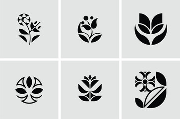Floral Logo Design Set – Nature-Inspired Vector Icons
