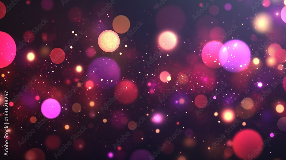 Poster A colorful and glowing abstract background with bokeh effects