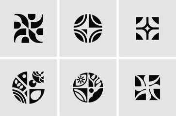Geometric Abstract Logo Design Set – Modern Vector Icons Collection