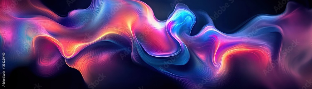 Poster A vibrant abstract design of flowing colorful light patterns