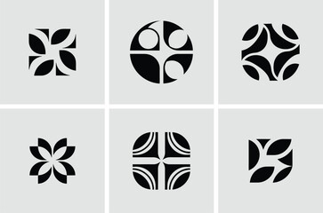 Geometric Abstract Logo Design Set – Modern Vector Icons Collection