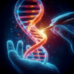 
graphical representation with artistic details of the DNA molecule 73