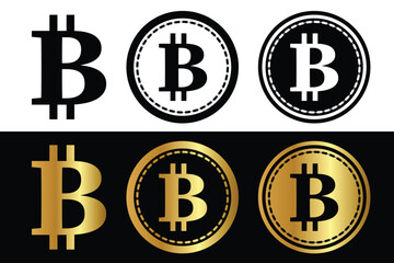 Obraz premium Bitcoin sign, Bitcoin sign vector, Bitcoin, golden Bitcoin, money, currency