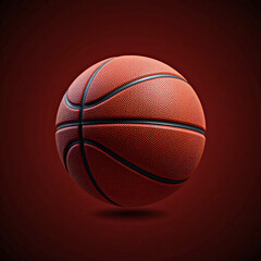 Basketball close up on red background professional studio sports concept