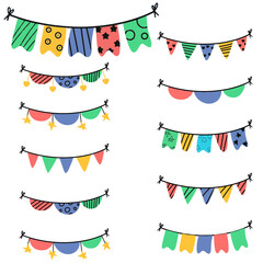 Flags decorative vector collection design.