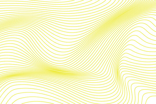 yellow line wave and abstract white background