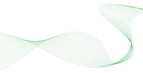 green line wave and abstract white background