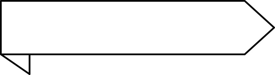 Black Outline Banner Label - Flat Design Illustration