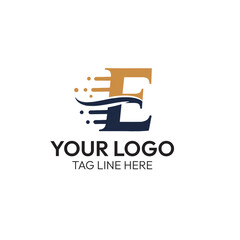 Elegant E Letter Logo – Speed, Digital Flow, and Innovation Concept