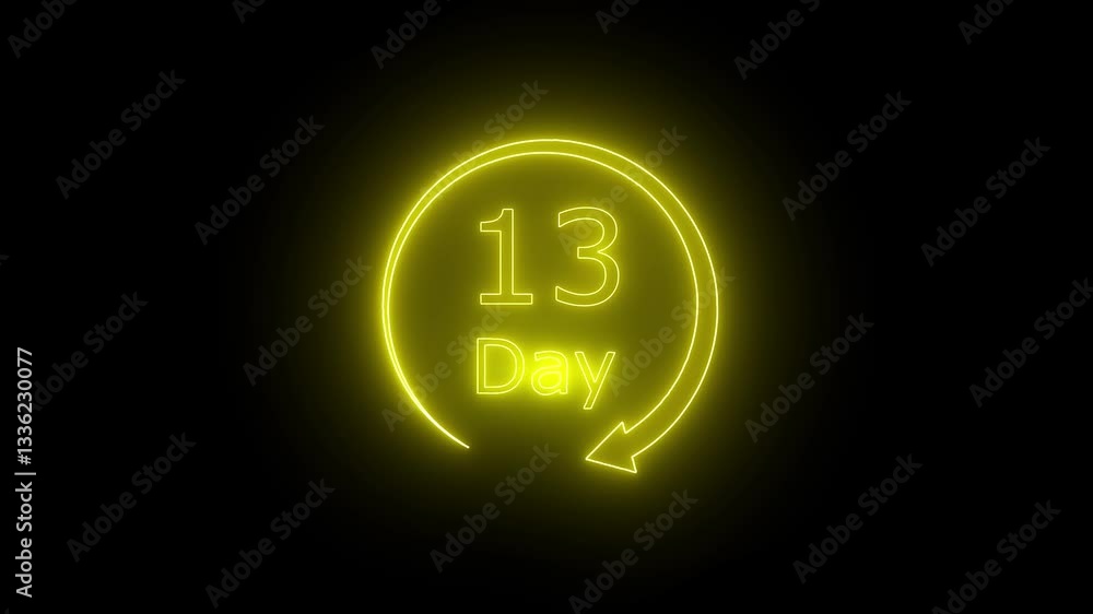 Poster 1 month countdown timer animation, 30 day counting down neon number