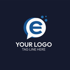 Chat Communication E Letter Logo – Modern Messaging and Tech Branding