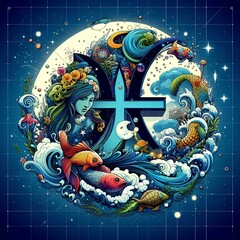 Obraz premium artistic representation of the sign of Pisces 20