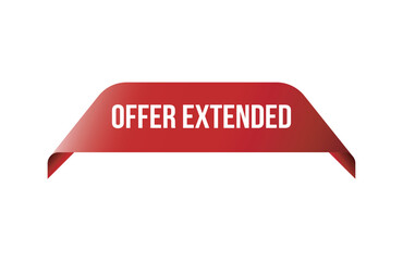 Red banner Offer Extended isolated on white background.