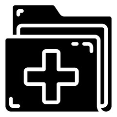 Obraz premium medical folder vector glyph icon