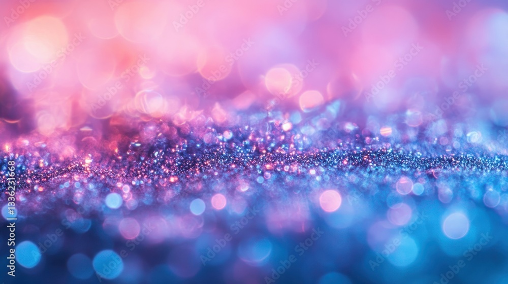Poster an abstract and colorful depiction of sparkling glitter particles