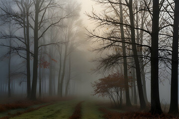 Fototapeta premium misty morning in the forest