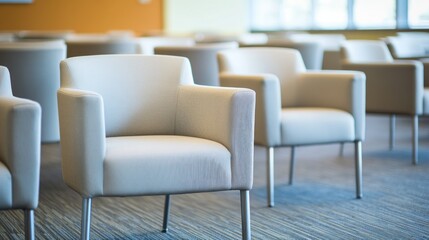 Obraz premium Several armchairs placed in an interior room for seating purposes