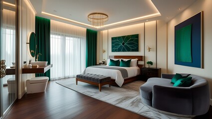 Fototapeta premium Emerald Elegance A Luxurious Retreat