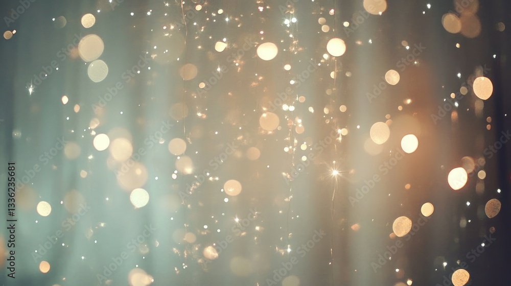 Poster soft background with blurred sparkling lights and warm highlights
