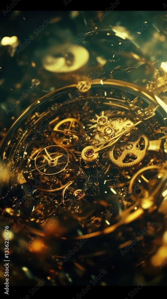 Poster A detailed view of the intricate clockwork mechanism of time